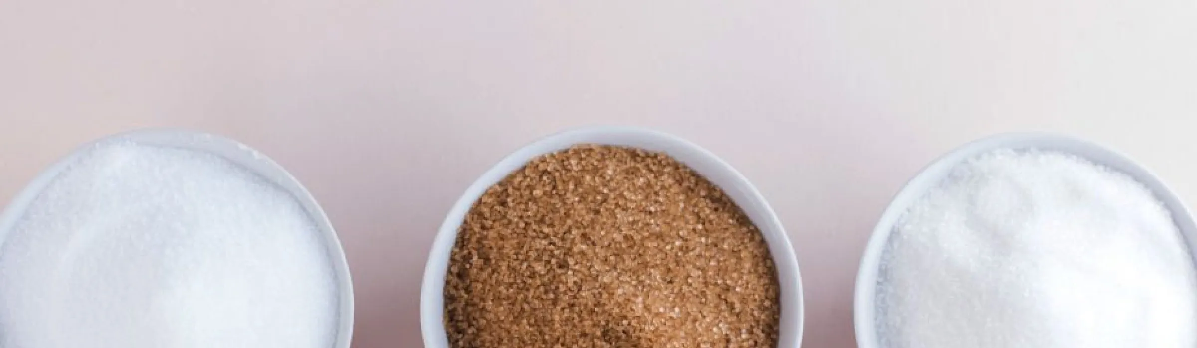 Bowls of white and brown sugar